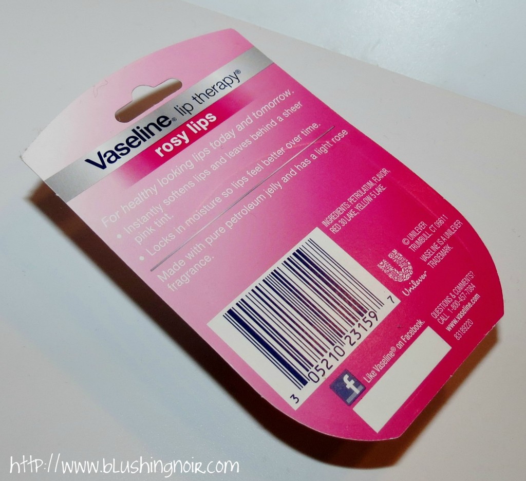 Vaseline Rosy Lips Lip Therapy ingredients