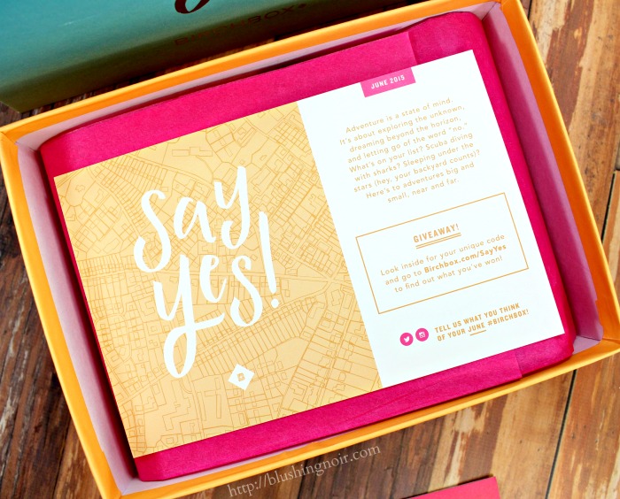 Birchbox June 2015 Say Yes