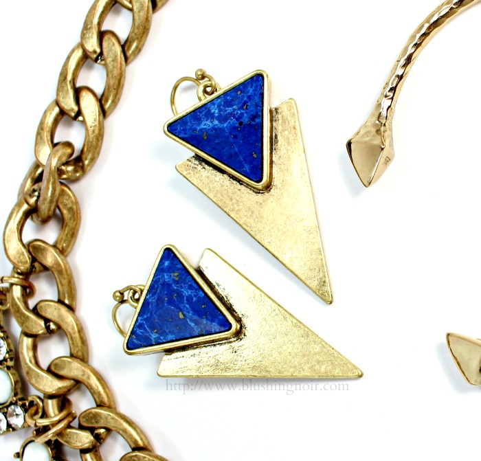 Jenny Bird Flagstaff Earrings in Gold Lapis