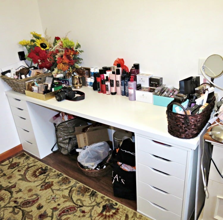 IKEA Alex beauty storage makeup organization blogger