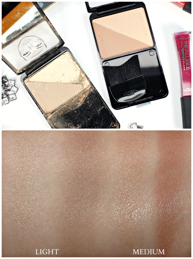 LOREAL infallible pro-contour highlight palette swatches