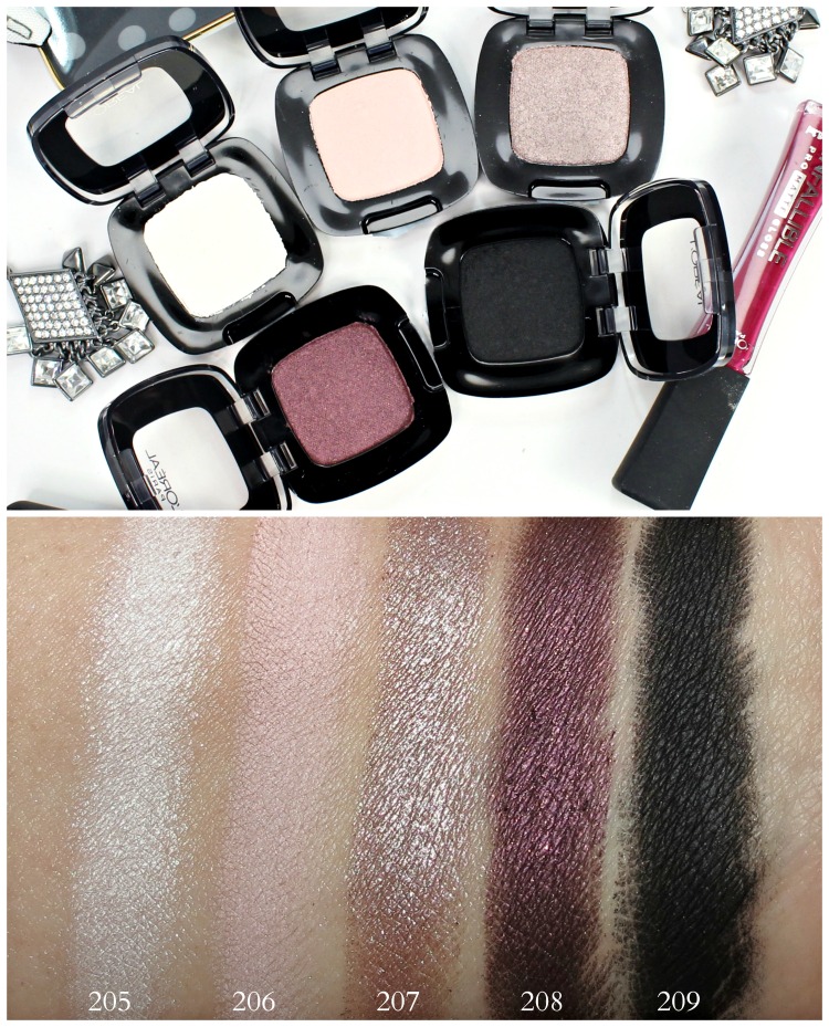 L'Oreal Colour Riche Eye Shadow Swatches 205 206 207 208 209