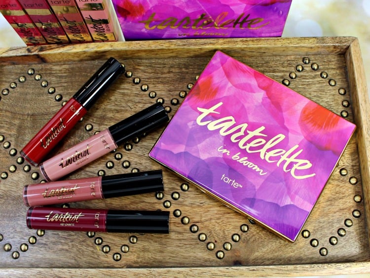 Tarte Tartelette In Bloom Eyeshadow Palette Lip Paint review photos swatches