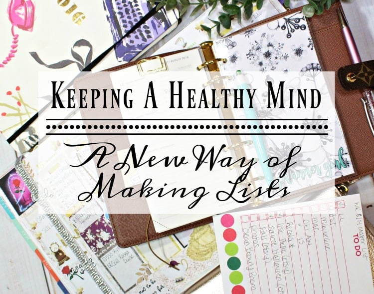 Keeping a Healthy Mind a new way of making lists